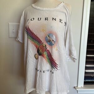Lauren Moshi size Large distressed Journey album tee
